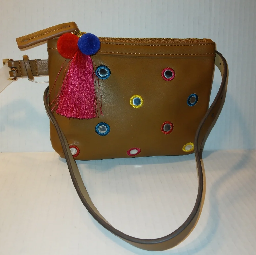 ☆NWT☆JUICY COUTURE ☆Adjustable☆ Cute Belt Bag/Clutch/Shoulder Bag☆Pom Pom    Zip - Picture 16 of 16